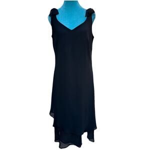 Sheri Martin Midi Dress 90s Vintage Women 14 Asymmetric tiers